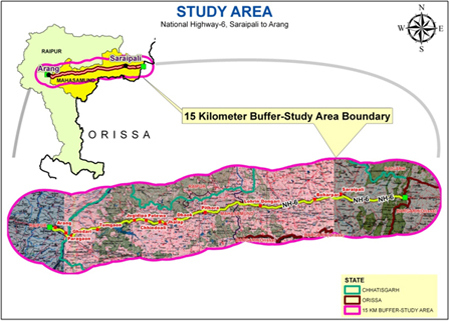 GIS buffer area boundary